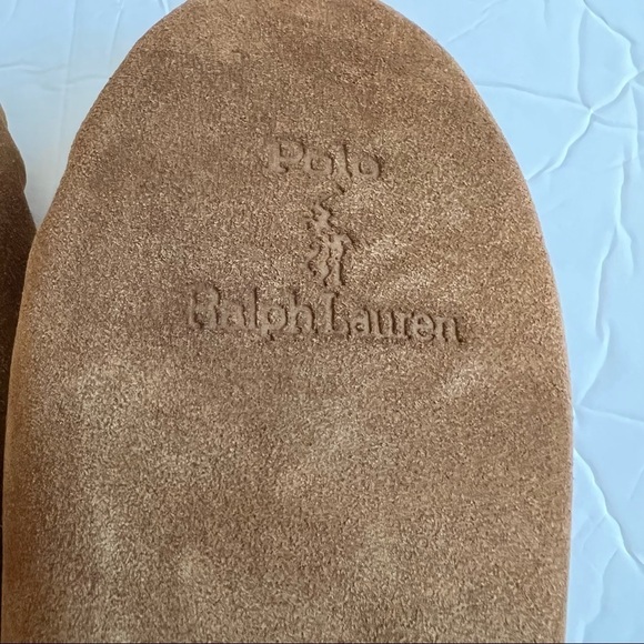 POLO RALPH LAUREN Suede Slip-On Fleece-Lined Moccasin Slipper Size 7D - Picture 13 of 14